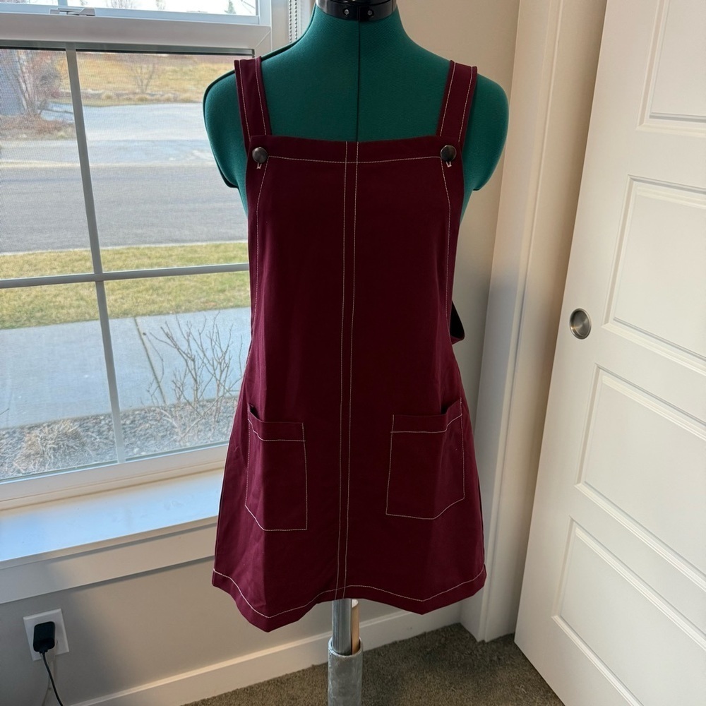 Maroon and White Overalls Jumper Academia Americana Oktoberfest Medium